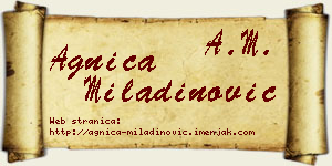 Agnica Miladinović vizit kartica